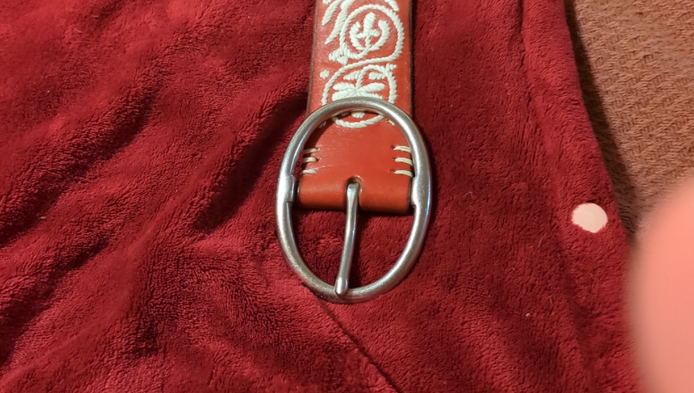 Red-Light Brown Leather Men's Belt